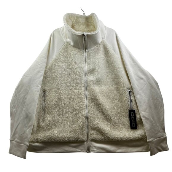 OGIO Unisex Sherpa Fleece Jacket White Cream 4XL New With Tags Full Zip - Picture 1 of 7
